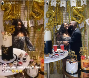 Davido Celebrates Chioma's 25th Birthday With Sweet Words & Small Party