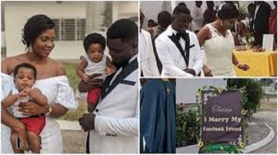 'How We Met On Facebook & Had Twin Boys'-Ghanaian Man Gushes Over Bride