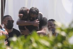 Michael B Jordan join Chadwick Boseman’s wife and family for his memorial in Malibu (Photos)