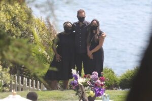 Michael B Jordan join Chadwick Boseman’s wife and family for his memorial in Malibu (Photos)