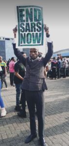 Man Joins #Endsars Protest After His Court Wedding In Lagos (Photos)