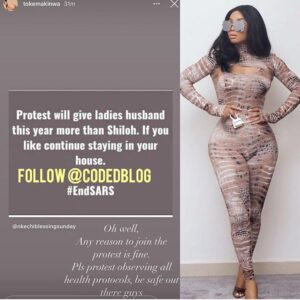 #Endsars Protest Will Give Ladies Husband This Year More Than Shiloh – Toke Makinwa Says