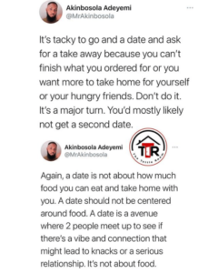 “It’s A Major Turn Off To Go On A Date And Take The Remaining Food Home” – Relationship Coach