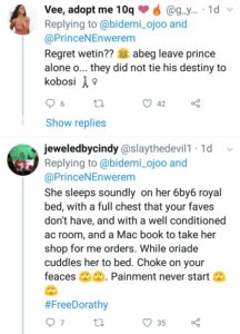 “How Do You Sleep At Night? Boyfriend Snatcher” – Lady Calls Out BBNaija Dorathy For Allegedly “Snatching” Prince