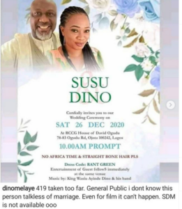 Dino Melaye Denies Woman 'Susu Dino' Who Shared A Wedding Poster Of Both Of Them Claiming They Will Be Getting Married Next Week