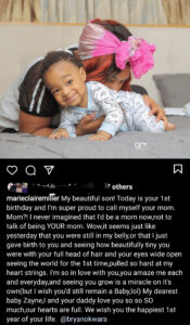 Actor, Bryan Okwara and his partner Marie Claire Miller are celebrating their son's 1-year-birthday today.