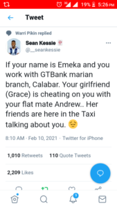 Man Exposes Lady Cheating On Her Boyfriend In Calabar (photos)