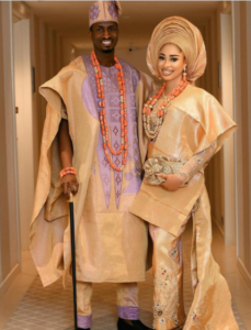 Actress Yetunde Barnabas and Footballer Peter Olayinka hold their wedding introduction