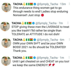 Stop enduring nonsense from men - Reality TV star, Tacha tells women