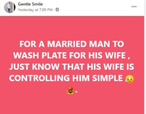 A Married Man Who Washes The Dishes Is Being Controlled By His Wife — Nigerian Man Writes