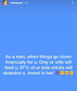 97% of your side chic will abandon you when you're financially down Actress Chita Agwu Johnson advices men to invest in their wives