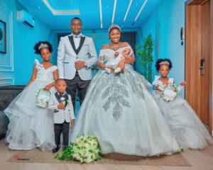 Chacha Eke Faani and husband celebrate 8th wedding anniversary with lovely family photos