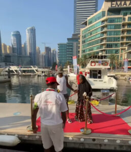 Jude Ighalo takes his mum on a yacht cruise while on vacation with her (video)