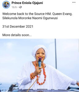 Ooni of Ife and Olori Naomi reportedly reconciled by elders, former Ondo governorship aspirant Prince Eniola Ojajuni claims