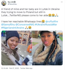 Nigerian man cries out for help for his friend and her baby stranded in Ukraine