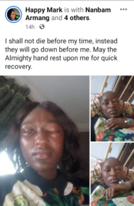 "I shall not die before my time" - Nigerian woman cries out after husband allegedly battered her