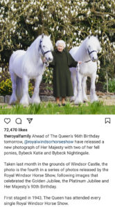 Queen Elizabeth poses with her fell ponies to mark 96th birthday