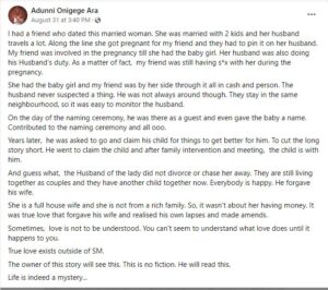 Man Forgives His Wife After Discovering One Of Their Children Belongs To Another Man