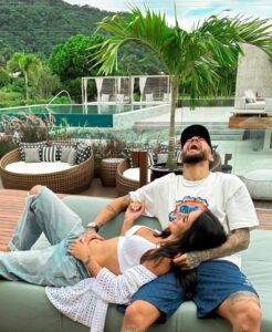 Footballer Neymar and his girlfriend Bruna Biancardi announce they are expecting their first child together with lovely baby bump photos