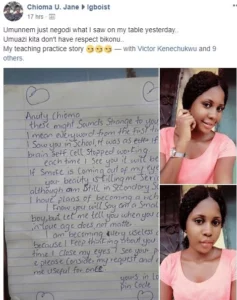 JSS1 Student Writes Love Letter To His Beautiful Teacher