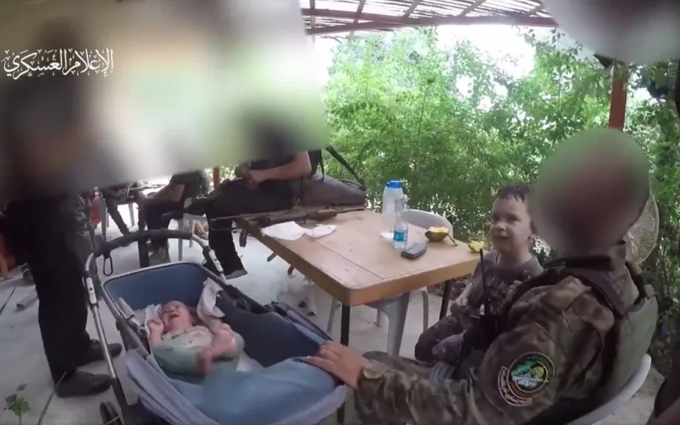 Hamas flaunt Israeli babies and children in chilling video