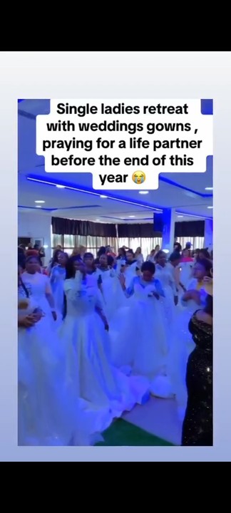 Trending Video Of Single Ladies In Wedding Gowns Praying For A Life Partner (pics/video)