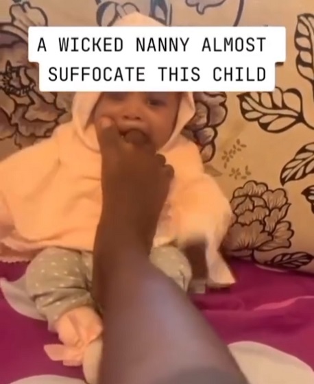 Young nanny caught putting her toe and tongue in a baby's mouth while filming it (video)